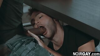 Date in a restaurant turns into interracial gay sex