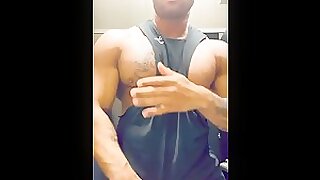 Hairy Black Muscle Shows Off