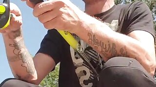Outdoor jerk off