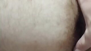 Hot hairy cheeks spreading and pink asshole