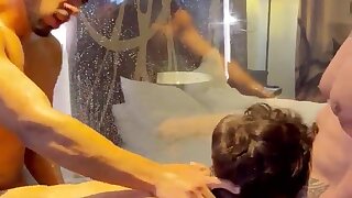 Indian or pakistani hunks fuck a twink in the shower