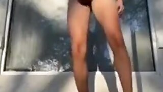 He likes to be nude outdoors