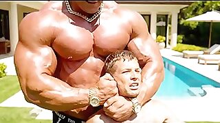 Muscle Titans Dominate Skinny Man – Extreme Male Size Comparison_100% AI Content