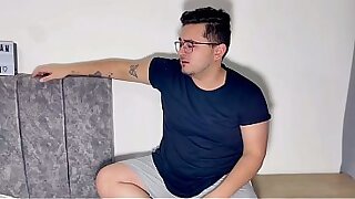 My straight best friend comes over and asks me for a message&comma; which turns into hardcore bareback anal sex and passionate sex - Anal sex with my straight best friend