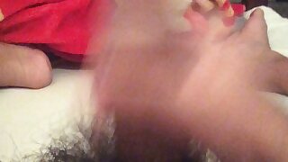 Hairy uncut dick cumming like lava
