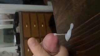 Big dick cumming in his nightstand