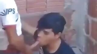 Hidden twink sucks other guy
