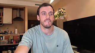 He shows off his ass doggy and fingers his tight pink ass hole