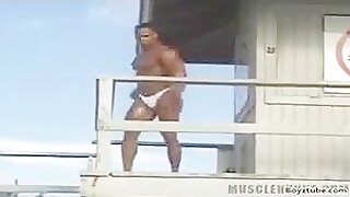 Latino muscle boy in thong