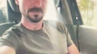 Young guy show dick in the car