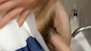 Walking in on friend showering and grabbing his hard cock