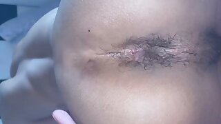 Hairy cheeks and asshole spreading