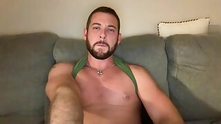 He was so horny he jerks one out and shoots his cum load