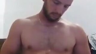 Uncut young guy jerks off to cumshot.